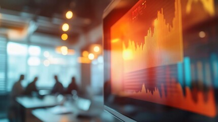 Data Analysis Visualization on Computer Screen in Modern Office Setting