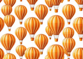 Fototapeta premium Seamless Orange Hot Air Balloon Pattern