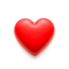 Obraz premium 3d red heart in isolated white background, generative ai