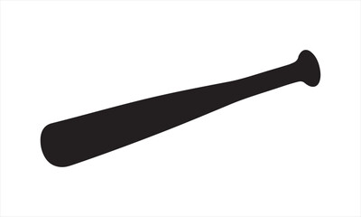  Baseball Bat Silhouette vector art on white background 