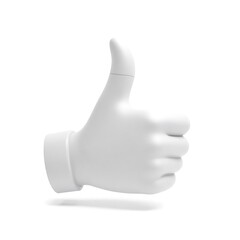 3D thumbs up emoticon in isolated background, generative ai
