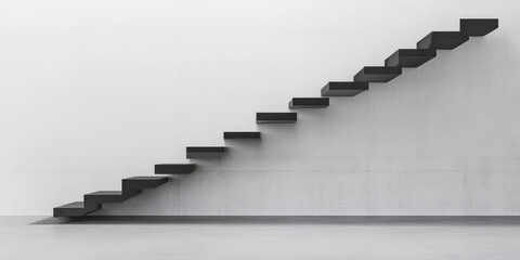 Modern black staircase design in minimalist interior setting with clean lines and shadows