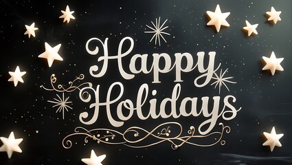 Happy Holidays Festive Stars Night Background