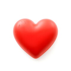 3d red heart in isolated white background, generative ai