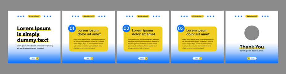 set of modern carousel slide templates for social media posts