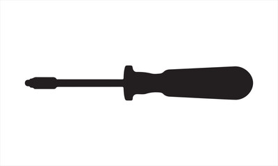 Screwdriver tool silhouette vector art on white background 