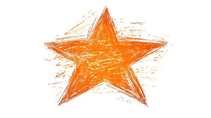 Fototapeta premium Orange star sketch on white.