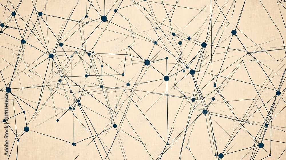 Aufkleber connected nodes and lines abstract.