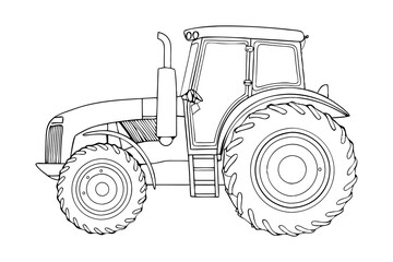 Tractor Line Drawing Illustration