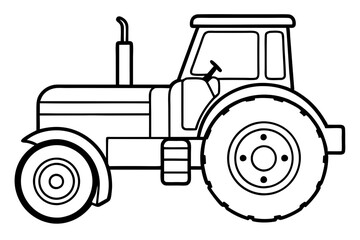 Tractor Line Drawing Illustration