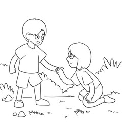 Children Playing Together Outdoors