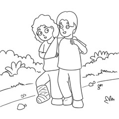 Two Friends Supporting Each Other