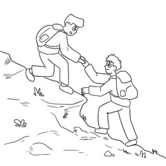 Helping Each Other Hike