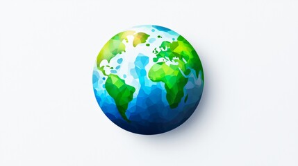 Fototapeta premium Colorful illustrated globe showing continents and oceans with a modern design