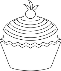 Simple cupcake icon, bakery food graphic dessert design elements, muffin logo. Can be used as sign or symbols cupcake silhouette, sweet pastries, muffin. Pastry shop logo. on transparent background.