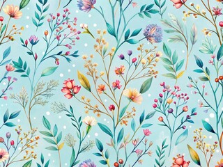 Surreal Botanical Seamless Pattern - Abstract Floral Wallpaper