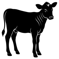 Fototapeta premium Calf Silhouette vector illustration