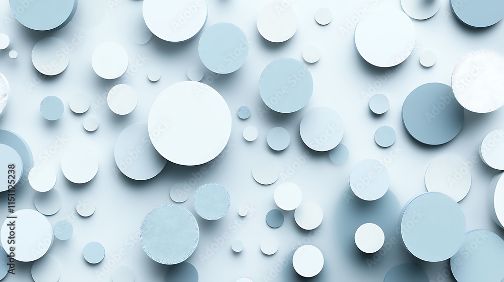 Aufkleber Abstract background of 3D circles with shadows.