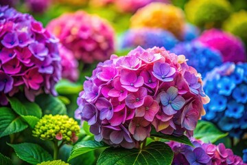 Tilt-Shift Hydrangea Floral Design | Decorative Flowers for Cards & Prints