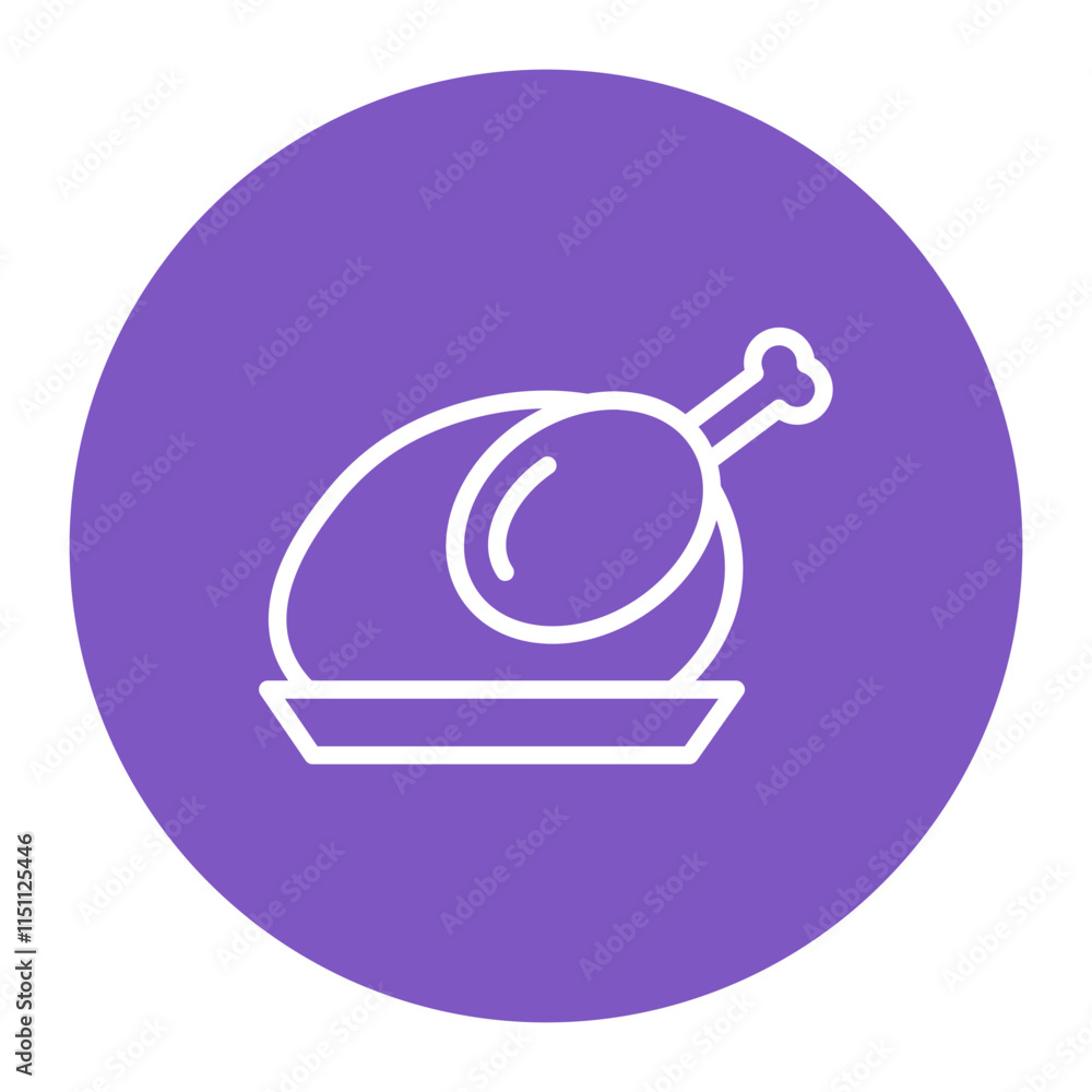 Poster chicken icon vector image. can be used for butcher.