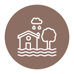 Monsoon Floodwaters icon vector image. Can be used for Monsoon.
