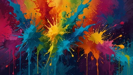 abstract background featuring vibrant acrylic splash effects