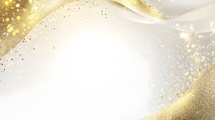 Elegant Gold Glitter Swirls and Sparkle Background
