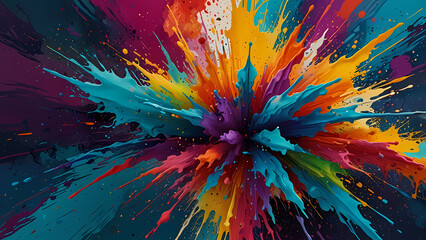 abstract background featuring vibrant acrylic splash effects
