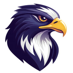 Fototapeta premium 2d flat design cartoon mascot logo of a bird falcon head isolated on a white background 