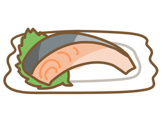 和食　美味しい鮭の塩焼き