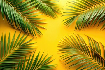 Tropical Summer Palm Leaves Minimalist Design