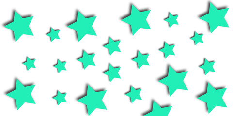 Fototapeta premium Star Contour Icon on the light green Geometric Background. 3D Illustration of Favorite Icon Set with white Background.