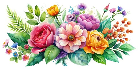 Urban Exploration Floral Watercolor Greeting Card Design
