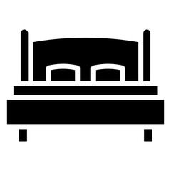Bed icon, Black And White Glyph Icon Symbol
