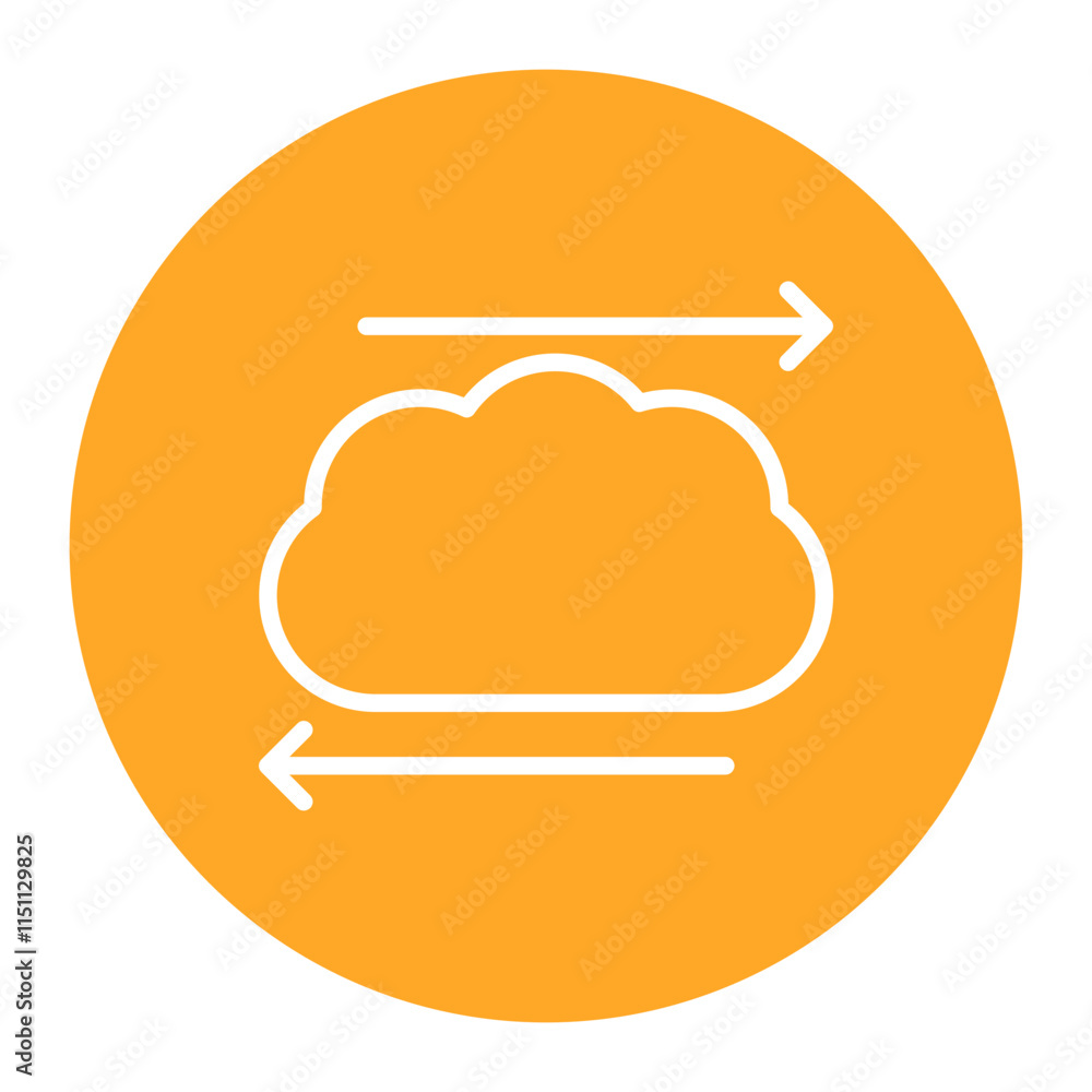 Poster cloud sync icon vector image. can be used for data storage.