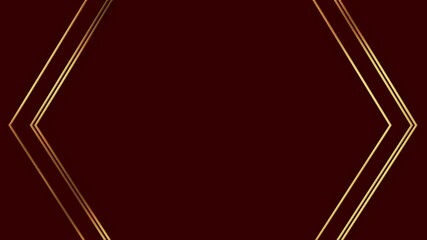 Dark red luxury premium background animation with polygon shape and gold line with copy space.