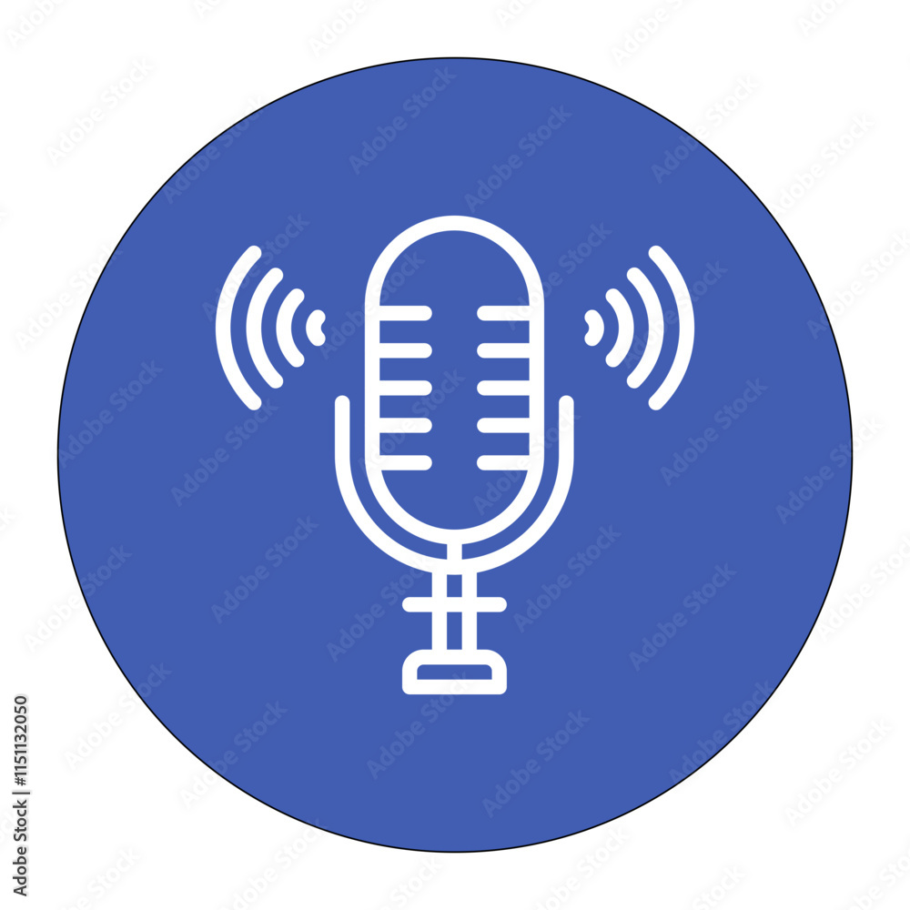 Poster audio recording icon vector image. can be used for voice recognition.