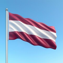 Fototapeta premium Latvia Flag Waving National Symbol Baltic Country European Union