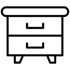 Drawer Icon, Black And White Outline Icon Symbol