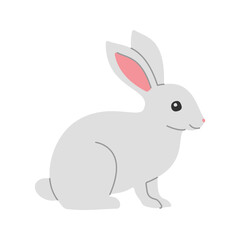 Rabbit Icon Illustration with soft color palette in flat design style. Perfect for Spring season themed designs