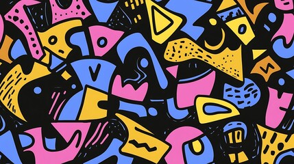Colorful abstract geometric shapes pattern.
