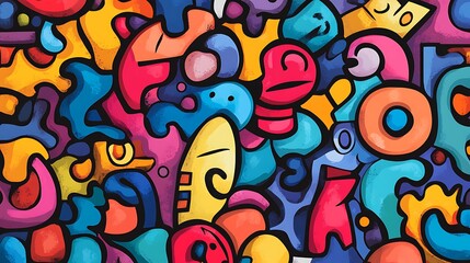 Colorful abstract doodle background. (1)