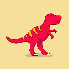 Cute red tyrannosaurus rex character