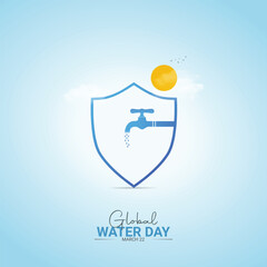 World Water Day. Water Day creative design for social media ads