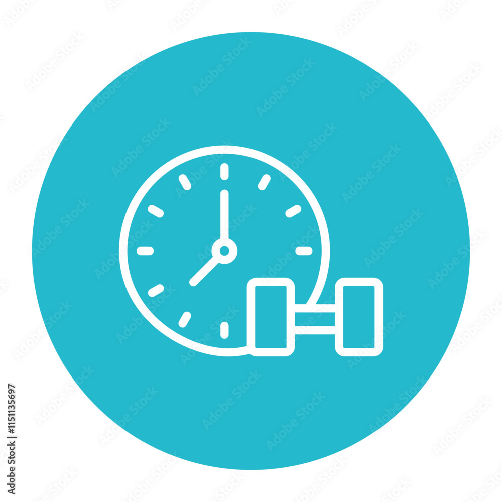 Poster gym timer icon vector image. can be used for weightlifting.