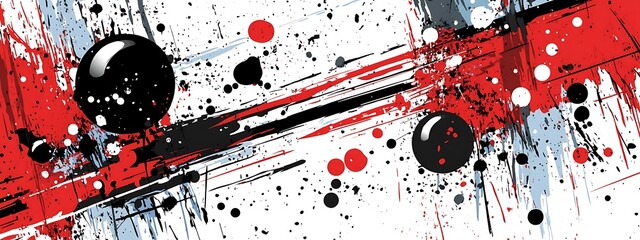 Obraz premium Abstract background with black and red paint splatters.