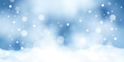 Fototapeta premium A calming winter backdrop featuring gentle snowflakes falling in a bluish haze, depicting a tranquil winter atmosphere perfect for various creative projects