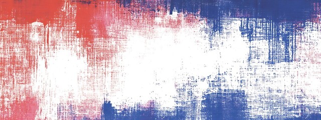 Red, white, and blue abstract painted textured background.