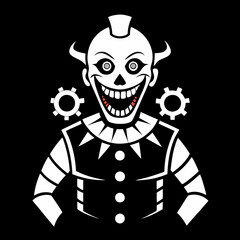 Creepy Clockwork Clown A Steampunk Inspired Design for T-Shirts