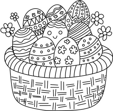 recommend clip art: a basket full of easter eggs
